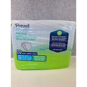 Prevail NU-FIT Daily Briefs Maximum Absorbency Adult Diapers Large 20 Count Pack